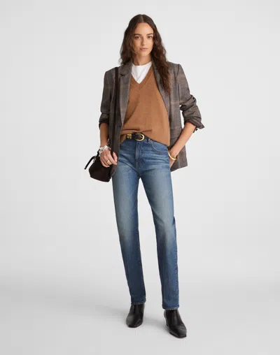 Madewell Cashmere V-neck Sweater Vest In Brown