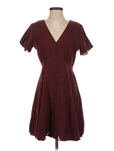 Pre-owned Madewell Casual Dress In Burgundy