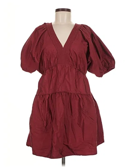 Pre-owned Madewell Casual Dress In Burgundy