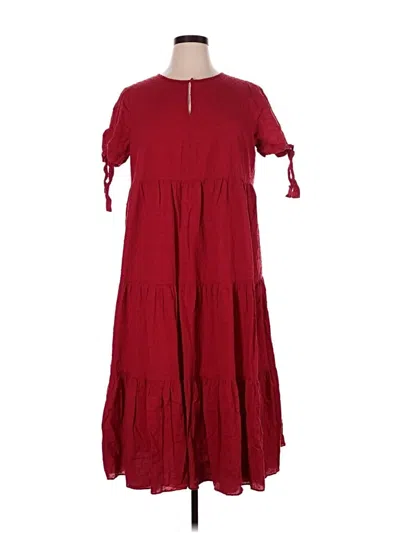 Pre-owned Madewell Casual Dress In Burgundy