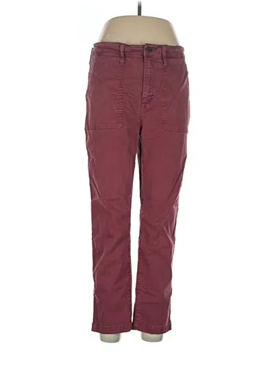 Pre-owned Madewell Casual Pants In Burgundy
