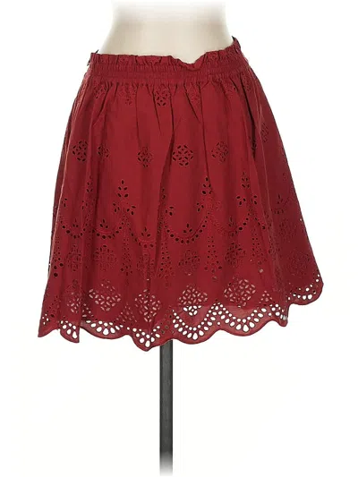 Pre-owned Madewell Casual Skirt In Burgundy