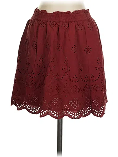 Pre-owned Madewell Casual Skirt In Burgundy