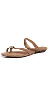 Madewell The Mila Organic Hardware Thong Slide Sandal In Aged Cognac