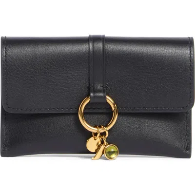 Madewell Charm Ring Leather Card Case In True Black