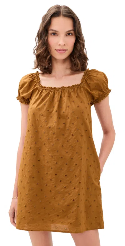 Madewell The Chateau Mini Dress In Brown