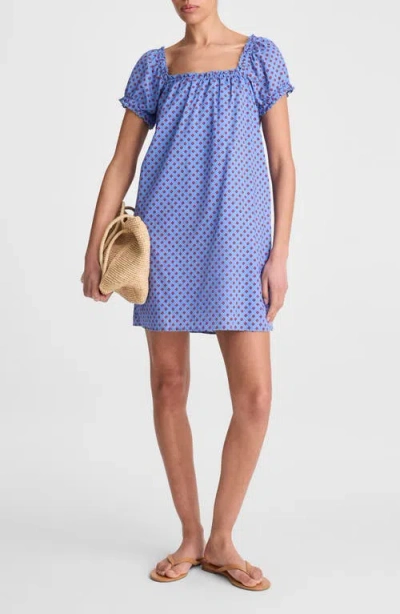 Madewell Chateau Mini Dress 60s Cambri In Blue