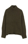 Madewell Chunky Alpaca Blend Turtleneck Sweater In Green