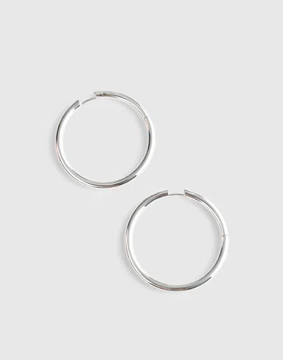 Madewell Chunky Large Hoop Earrings In Silver
