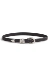 Madewell Chunky Metal Leather Belt In True Black