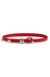 Madewell Chunky Metal Leather Belt In Kilt Red