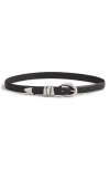 Madewell Chunky Metal Leather Belt In True Black/ Silver