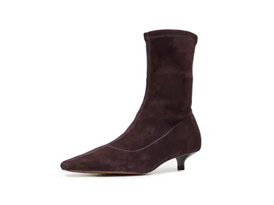 Madewell Ciel Kitten Heel Glove Bootie - Suede In Brown