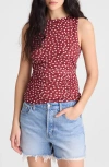 Madewell Cinched Double-layered Mesh Top In Brown