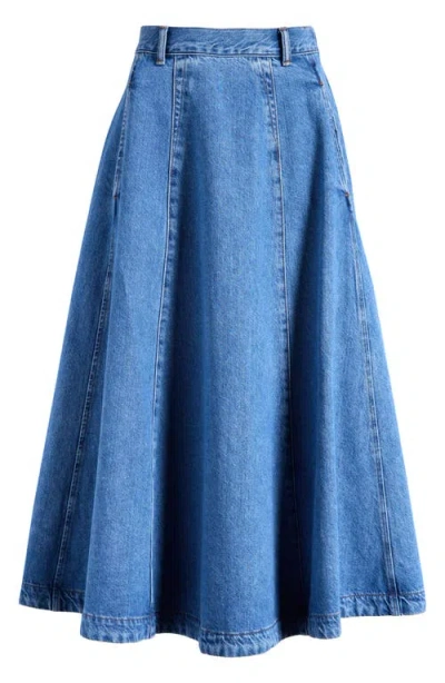 Madewell Circle Denim Midi Skirt In Java Wash