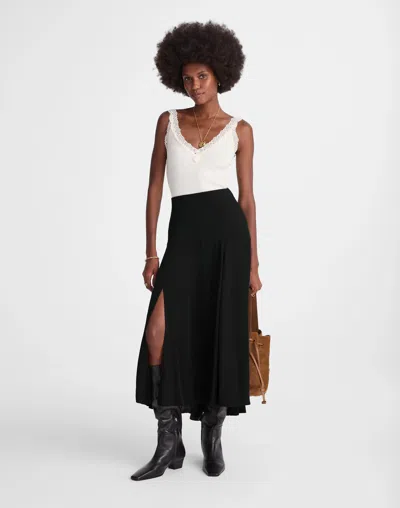 Madewell Circle Midi Skirt In Black