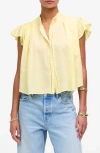 Madewell Circle Trim Flutter Sleeve Shirt In Yellow