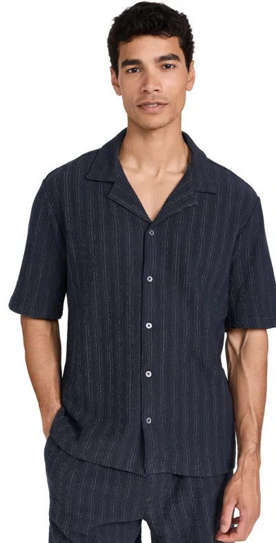 Madewell Ciudad Short Sleeve Shirt Night Indigo Stripe