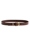 Madewell Classic Leather Belt In Cherry Wood