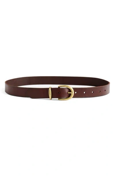Madewell Classic Leather Belt In Cherry Wood