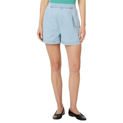 Madewell Clean Shorts Women's Blue Cotton Slash Pockets Pull On Red968