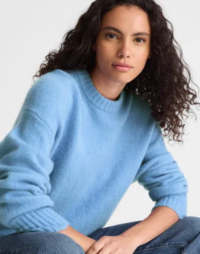 Madewell Cloudsoft Drop-shoulder Crewneck Sweater In Blue