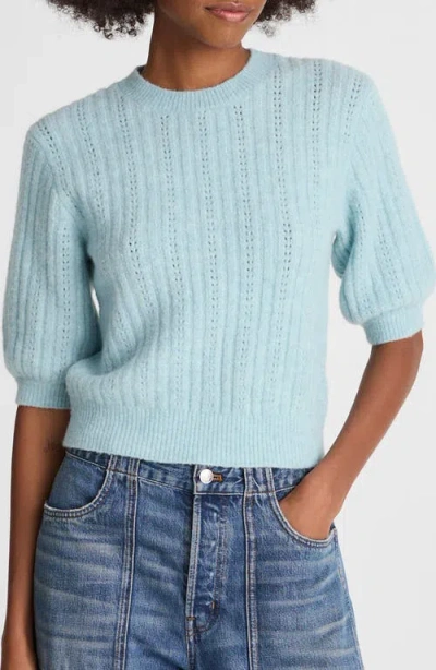 Madewell Cloudsoft Short-sleeve Sweater Tee In Blue
