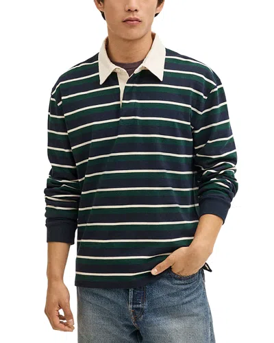 Madewell Long-sleeve Boxy Polo Shirt In Blue
