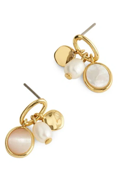 Madewell Freshwater Pearl Cluster Drop Earrings In Gold
