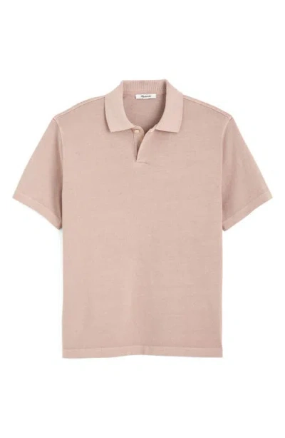 Madewell Short-sleeve Compact-knit Polo In Gray