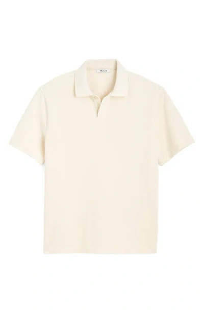 Madewell Cotton Short Sleeve Polo Parchment In Neutral