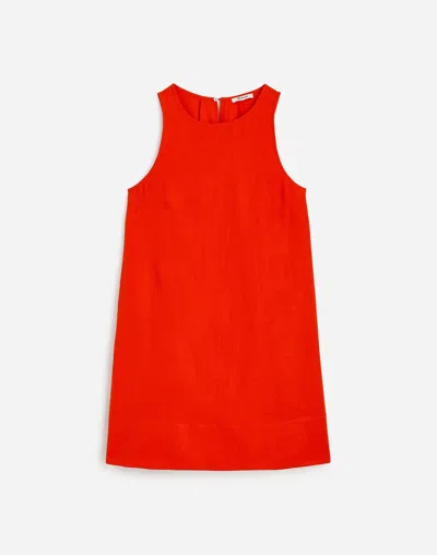 Madewell Contrast-stitch Shift Mini Dress In Linen Bright Flame