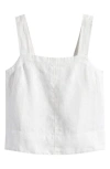 Madewell Contrast Stitch Square Neck Linen Tank In Salt