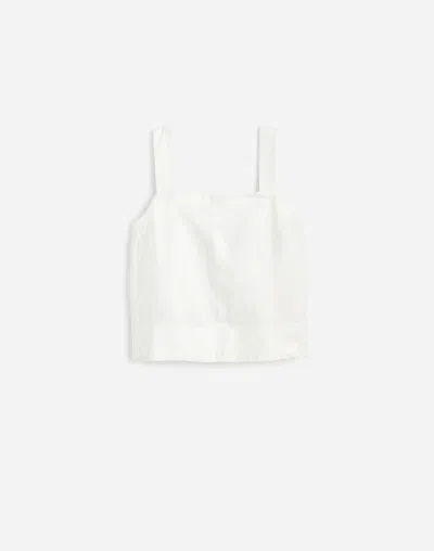 Madewell Contrast-stitch Squareneck Top In Salt