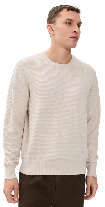 Madewell Core Cotton Long Sleeve Crew Heather Stone In Neutral