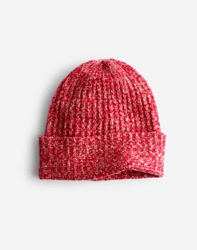 Madewell Cotton-blend Cuffed Beanie In Crimson Berry
