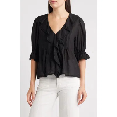 MADEWELL MADEWELL COTTON BLEND RUFFLE TOP