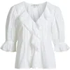 Madewell Cotton Blend Ruffle Top In White