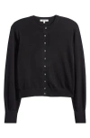 Madewell Cotton Crewneck Cardigan In Black