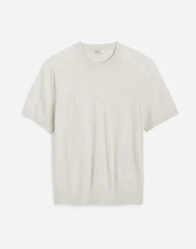 Madewell Cotton Crewneck Sweater Tee In Heather Oat