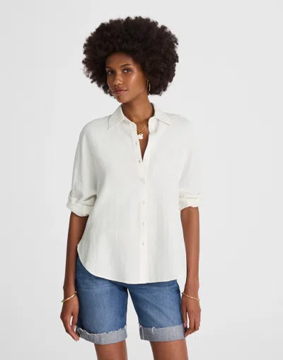 Madewell Cotton Double-gauze Oversized Shirt In White
