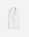 Madewell Cotton Johnny-collar Sweater Tank In White