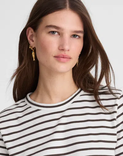 Madewell Cotton Perfect Crewneck Tee In Brown
