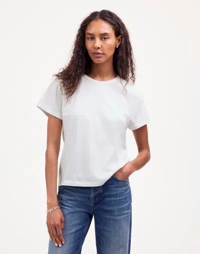 Madewell Cotton Perfect Crewneck Tee In Eyelet White