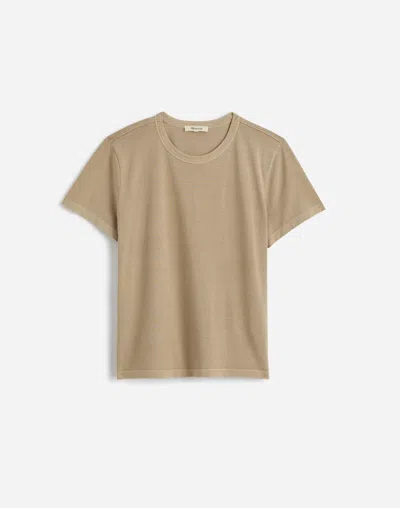 Madewell Cotton Perfect Crewneck Tee In Heritage Khaki
