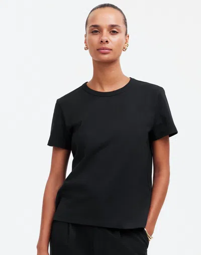 Madewell Cotton Perfect Crewneck Tee In Jet Black