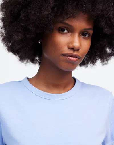 Madewell Cotton Perfect Crewneck Tee In Peri Blue