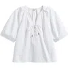 Madewell Cotton Poplin Lace-up Top In White