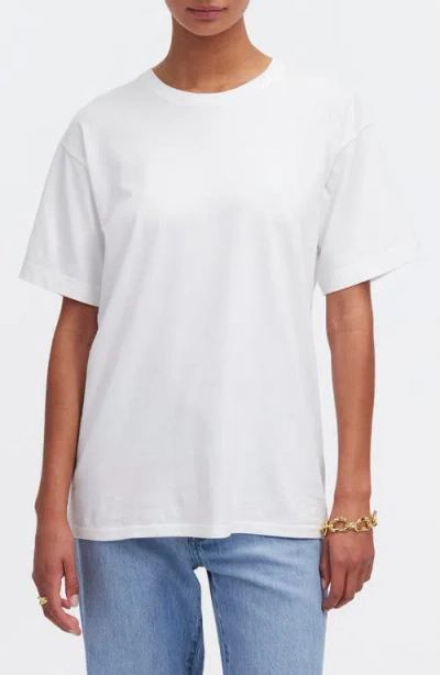 Madewell Cotton Relaxed Oversize T-shirt In Eyelet White