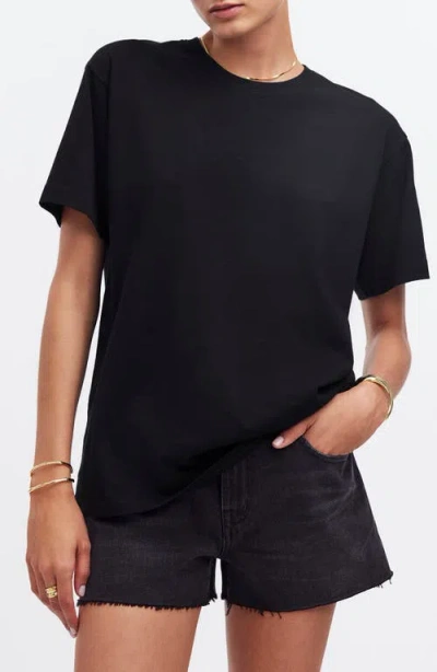 Madewell Cotton Relaxed Oversize T-shirt In Jet Black